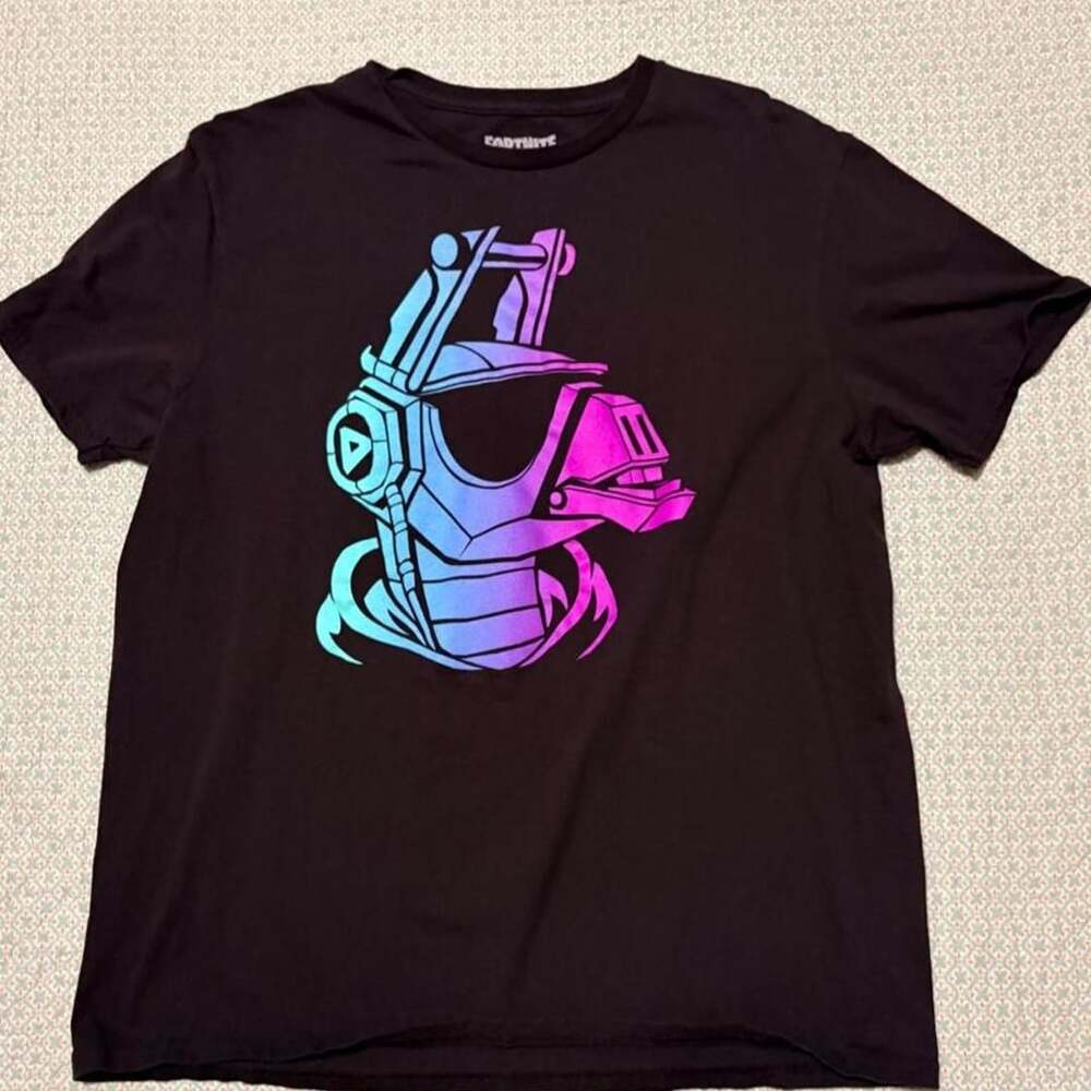 Fortnite DJ Yonder Graphic T-Shirt Size LG Black Cotton